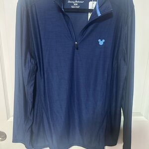 Disney Parks Tommy Bahama Men's Blue Long Sleeve Quarter Zip Shirt